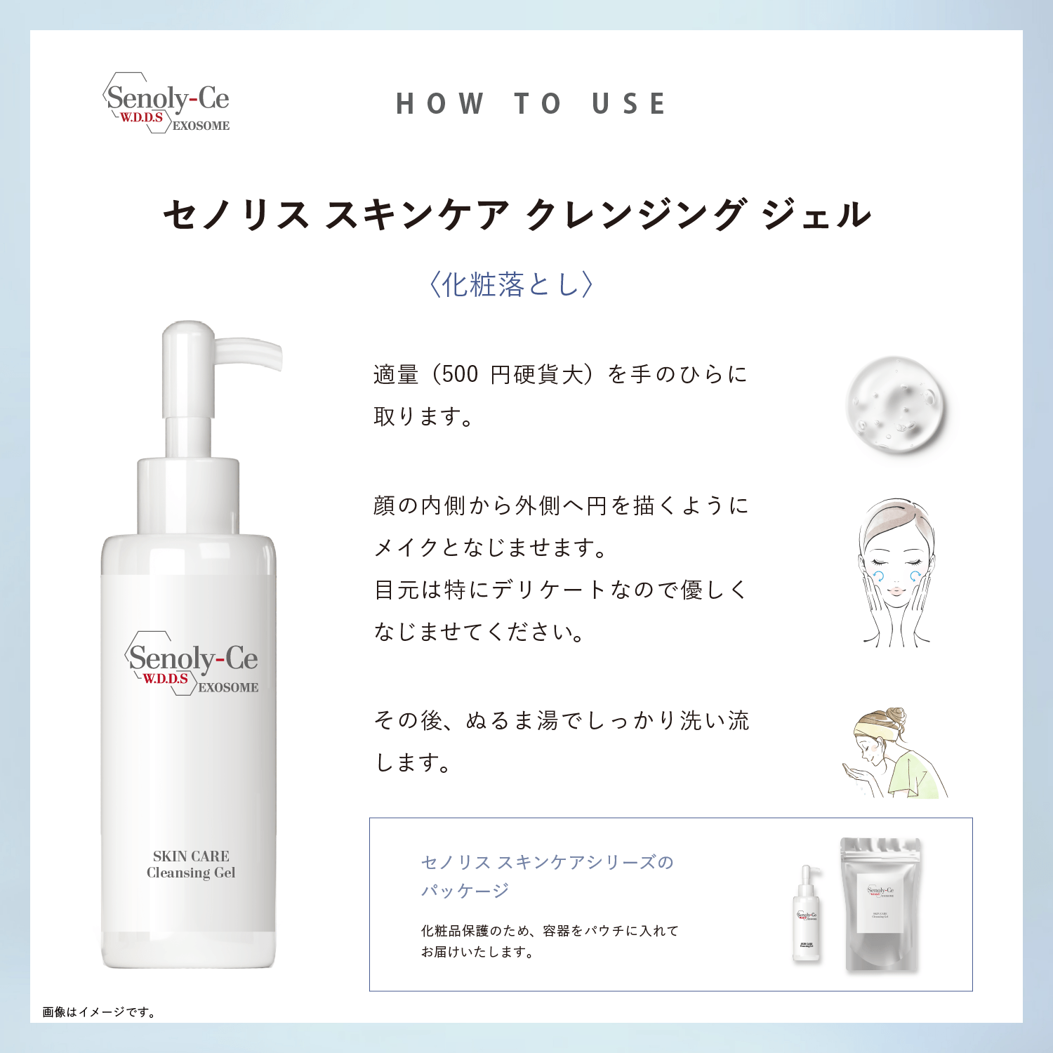 セノリス スキンケア クレンジングジェル の使い方