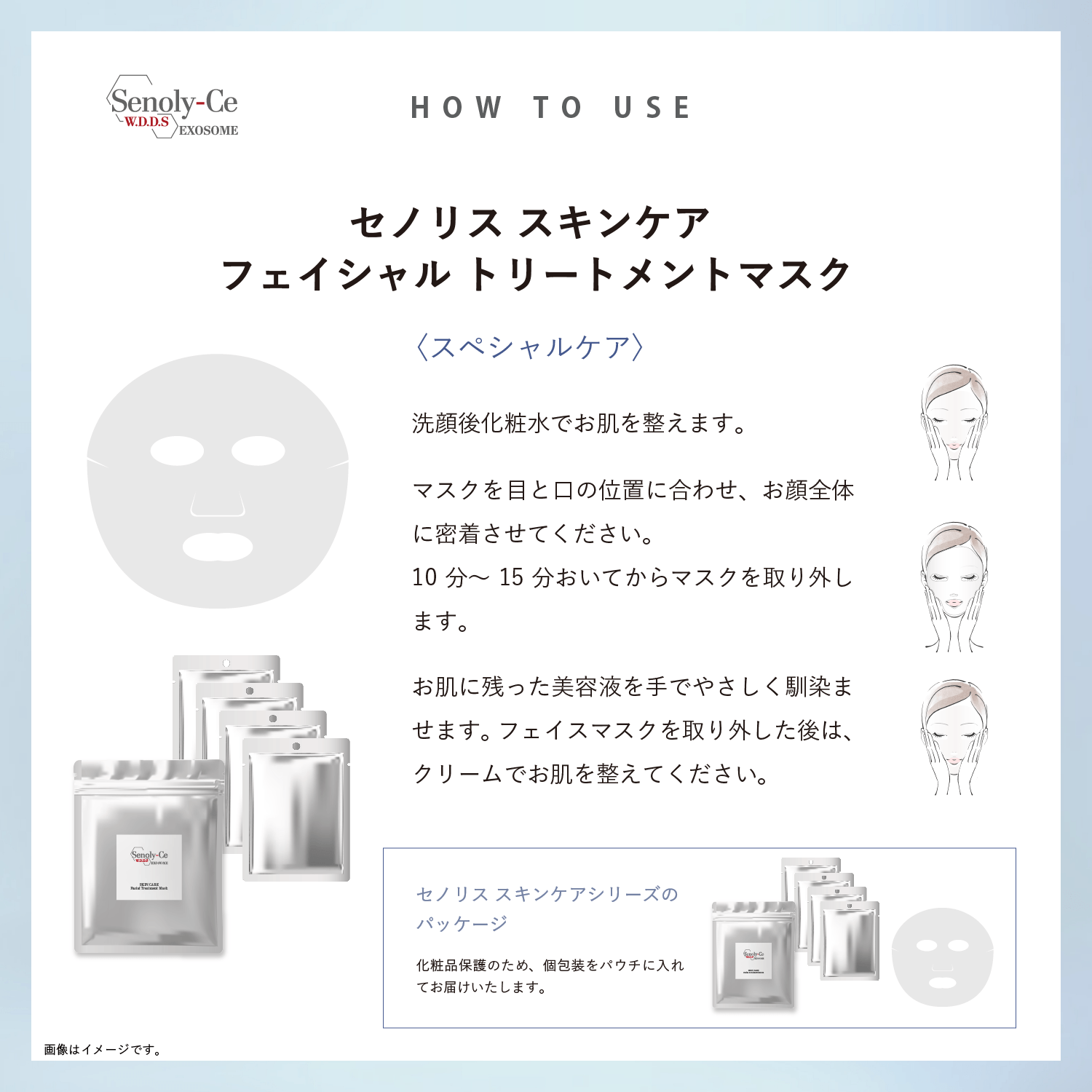 セノリス スキンケア フェイシャル トリートメントマスク の使い方